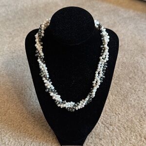 Gray and White Pearl Necklace